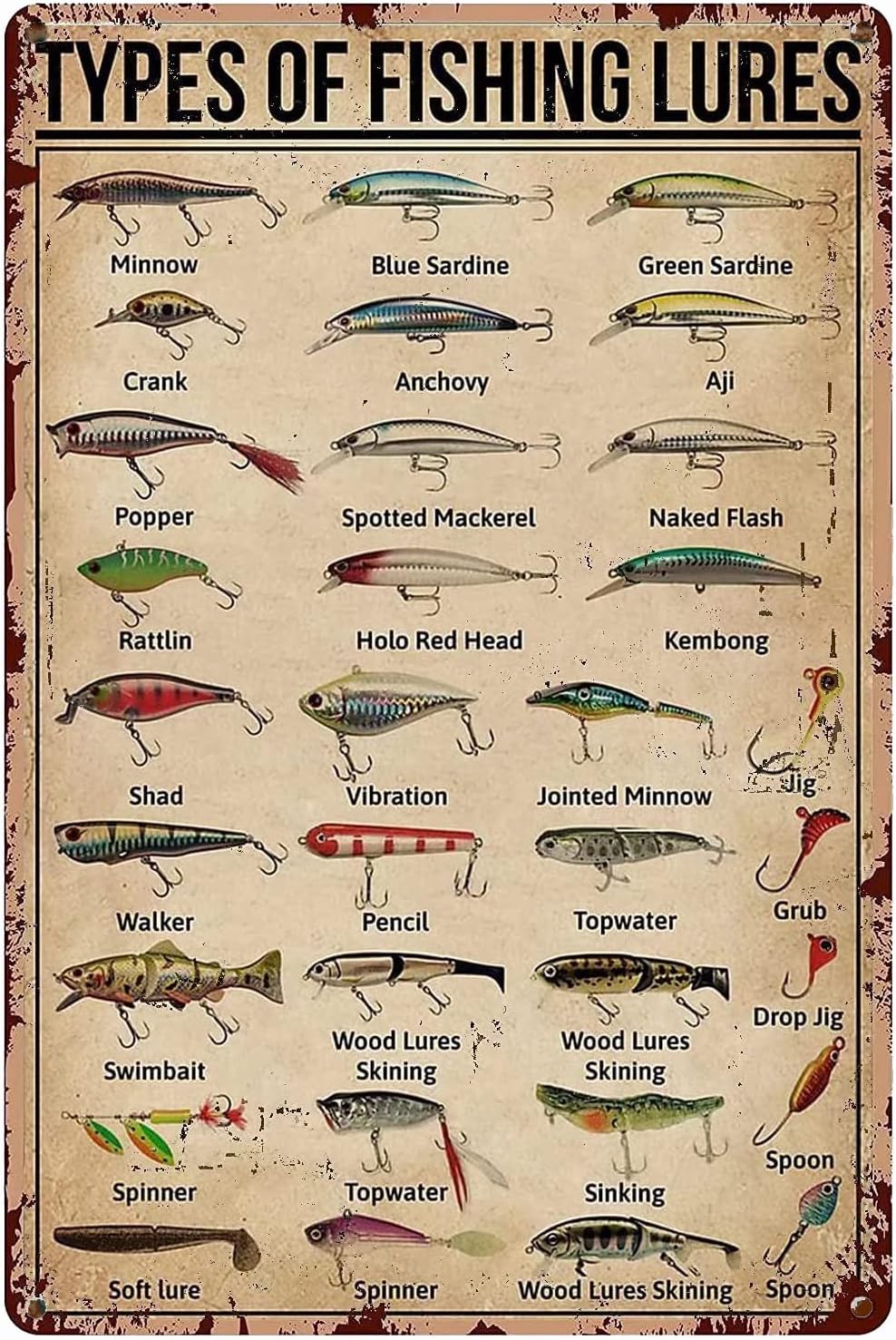 Fishing Equipment Usa - 1d,TYPES OF FISHING LURES Знания Винтажная